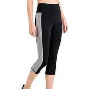 Id Ideology Womens Essentials Colorblocked Cropped Leggings Gray Size X Large